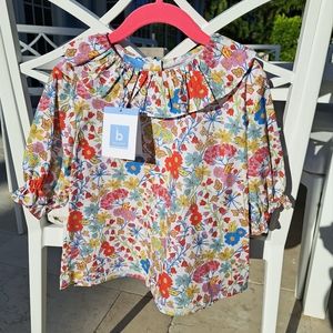 Bella Bliss Felicity Floral Eloise Blouse, short sleeves size 8 NEW with TAGS